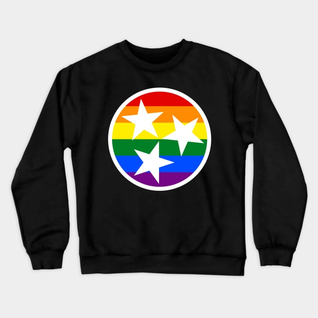 Tennessee Flag Symbol - Rainbow Crewneck Sweatshirt by Mouse Magic with John and Joie